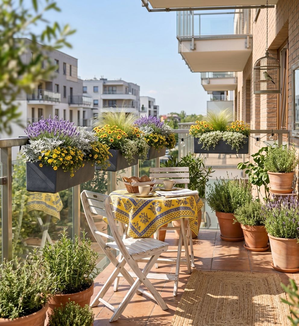 Balkon w stylu rustykalnym