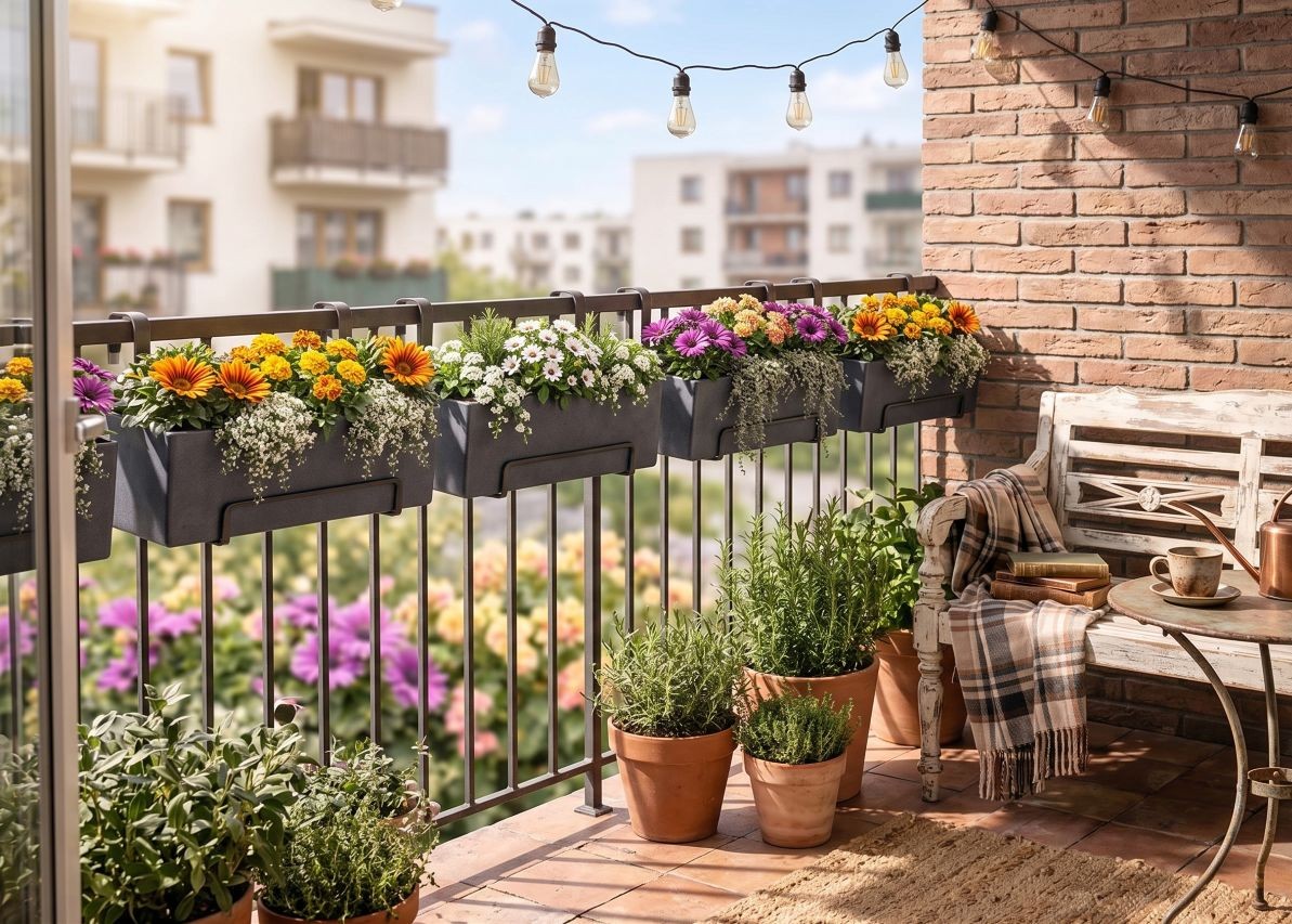 Balkon w stylu rustykalnym